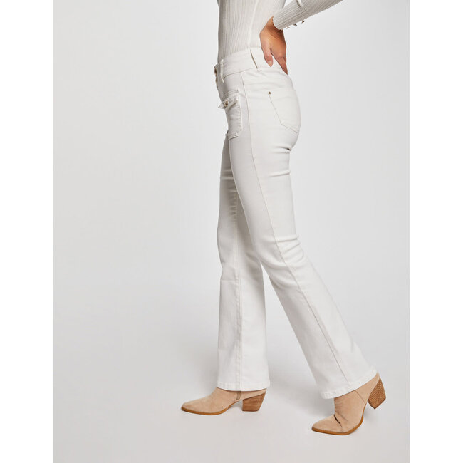 Morgan Bootcut jeans with flap pockets 241-Polen2 Off White
