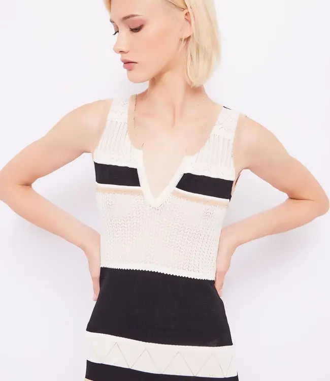 GAUDI Women's striped Dress 411FD13002 Beige