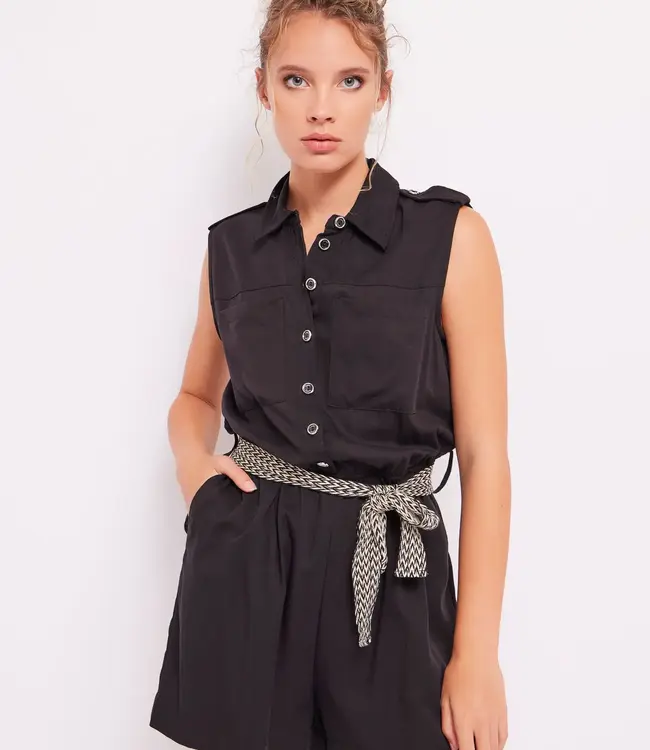 GAUDI Jumpsuit with buttons 411BD15004 Black