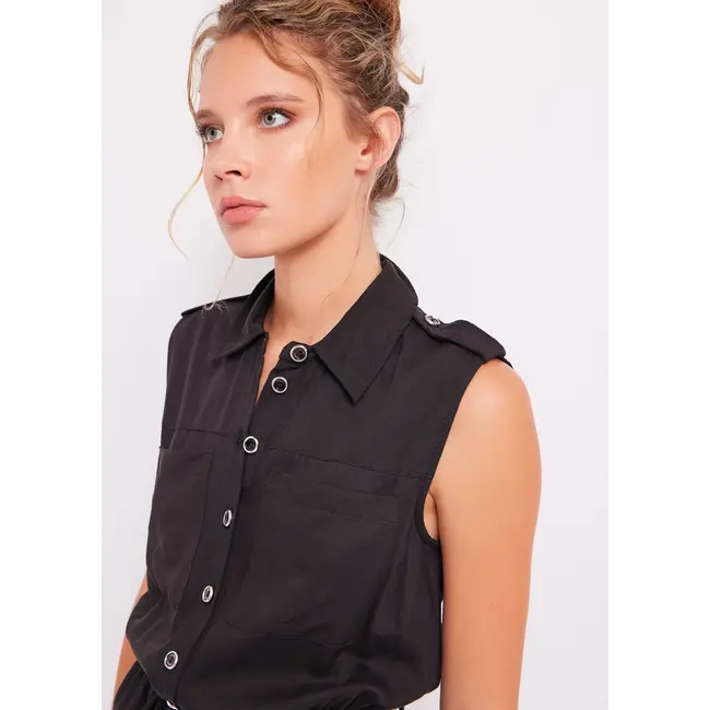 GAUDI Jumpsuit with buttons 411BD15004 Black