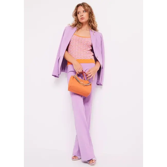 GAUDI Stretch flare broek viscose blend 411BD24002 Lila