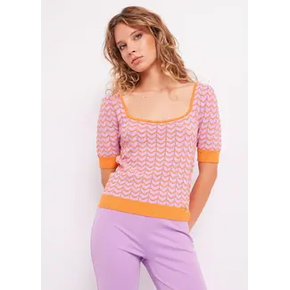 GAUDI Stretch striped top 411BD53008 Lila/oranje