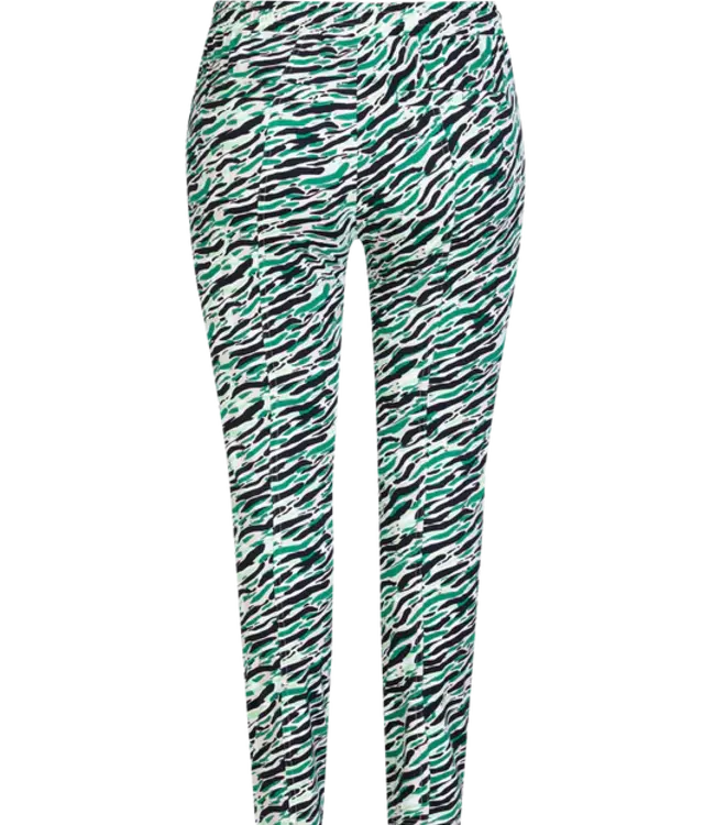 Exxcellent Cecile Broek 24VQE03 Zwart/ Bladgroen