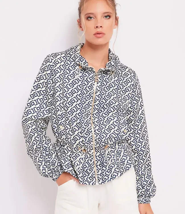 GAUDI Printed nylon jacket 411BD35010  Navy