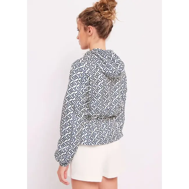 GAUDI Printed nylon jacket 411BD35010  Navy