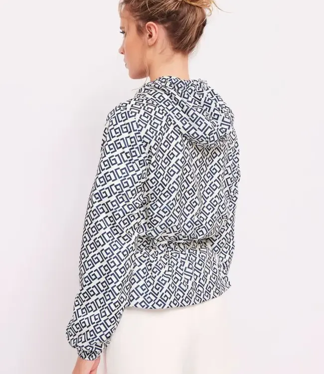 GAUDI Printed nylon jacket 411BD35010  Navy
