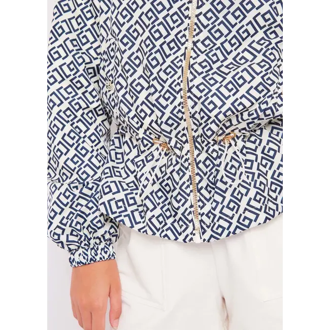 GAUDI Printed nylon jacket 411BD35010  Navy