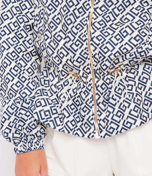 GAUDI Printed nylon jacket 411BD35010  Navy