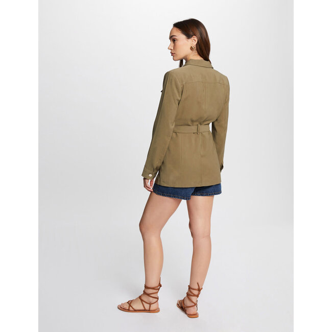 Morgan Loose Jacket With Belt 242-Vady  Khaki Green