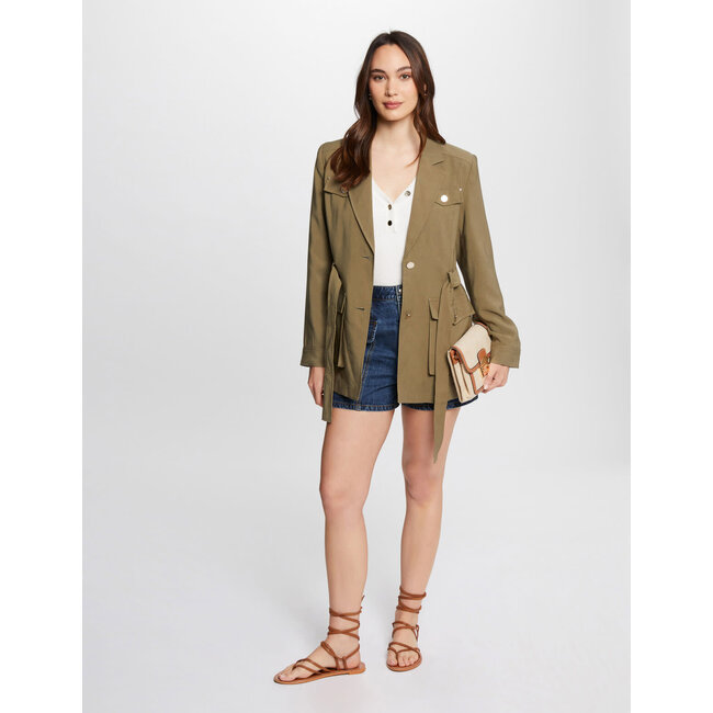 Morgan Loose Jacket With Belt 242-Vady  Khaki Green
