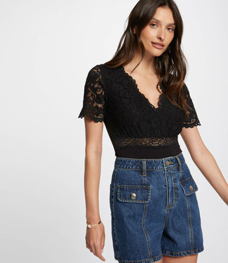 Morgan Short-sleeved lace body 242-Dria Black