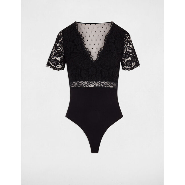 Morgan Short-sleeved lace body 242-Dria Black