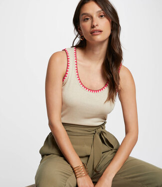 Morgan Sleeveless vest top 242-Dloli Beige