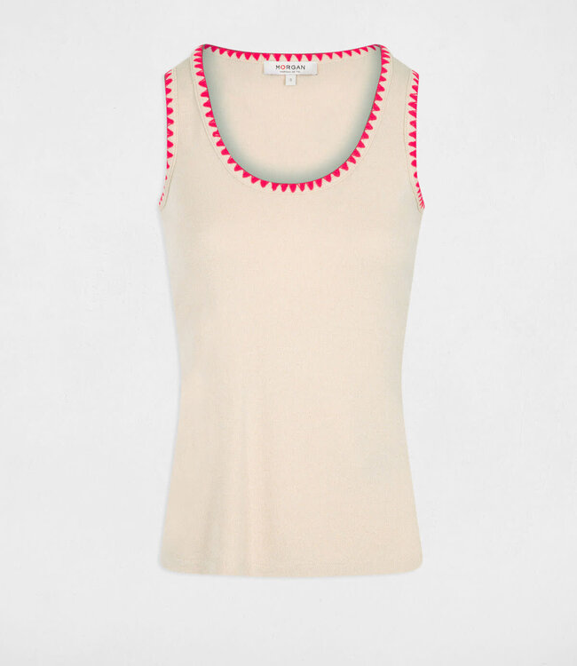 Morgan Sleeveless vest top 242-Dloli Beige