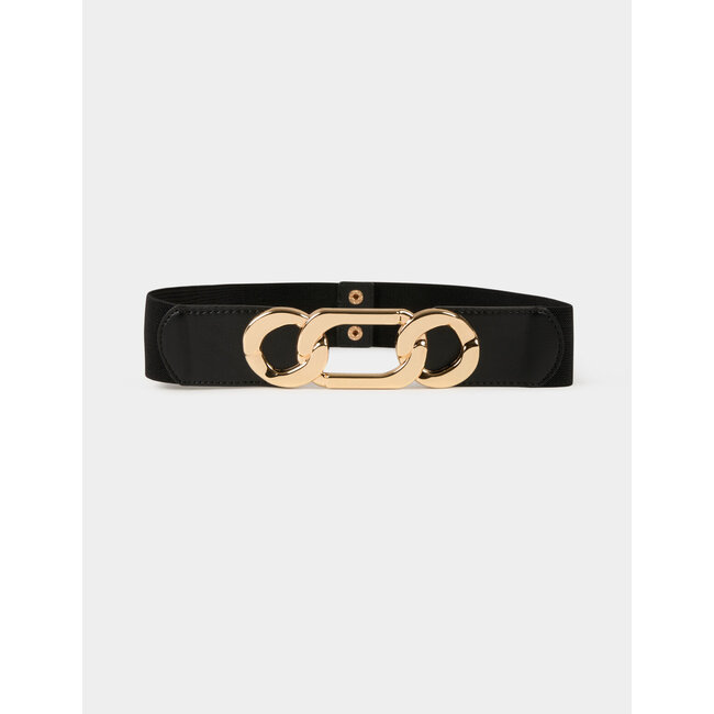 Morgan Elasticised belt with buckles 242-3Loupe black