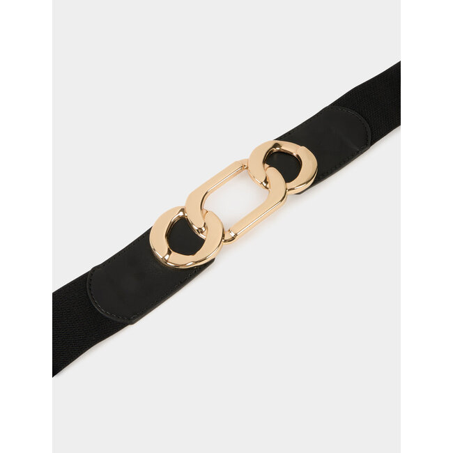 Morgan Elasticised belt with buckles 242-3Loupe black