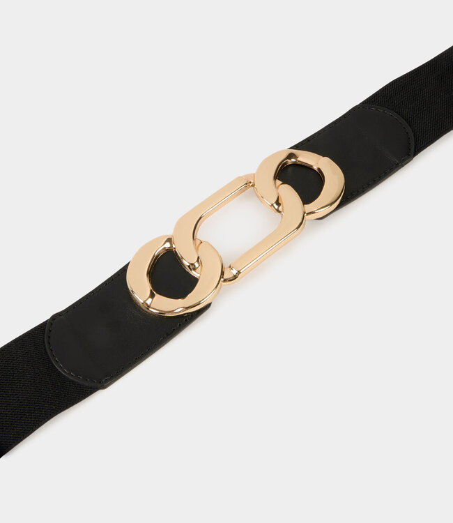 Morgan Elasticised belt with buckles 242-3Loupe black