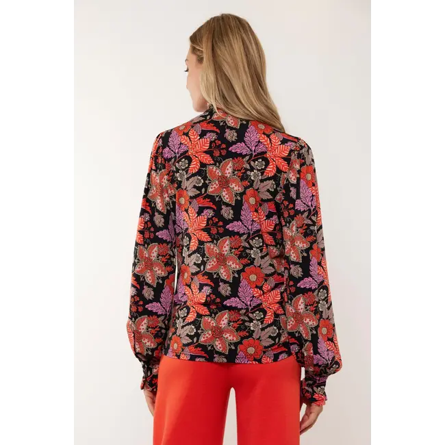 G-maxx Bette Blouse 24VZG25 Zwart/Poppy