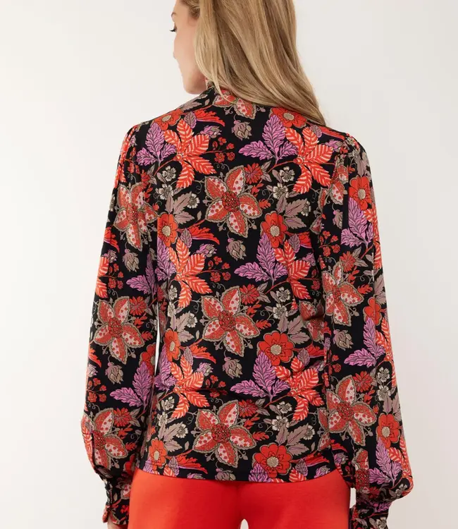 G-maxx Bette Blouse 24VZG25 Zwart/Poppy