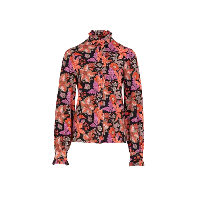 G-maxx Bette Blouse 24VZG25 Zwart/Poppy