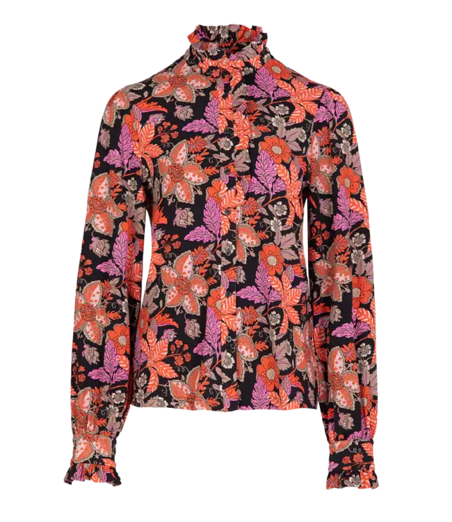 G-maxx Bette Blouse 24VZG25 Zwart/Poppy