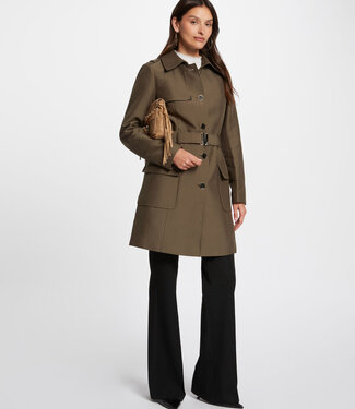 Morgan Belted long Trenchcoat 242-Ginai  Khaki Green