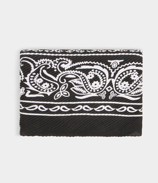 Morgan Pleated printed scarf 242-5baie  black