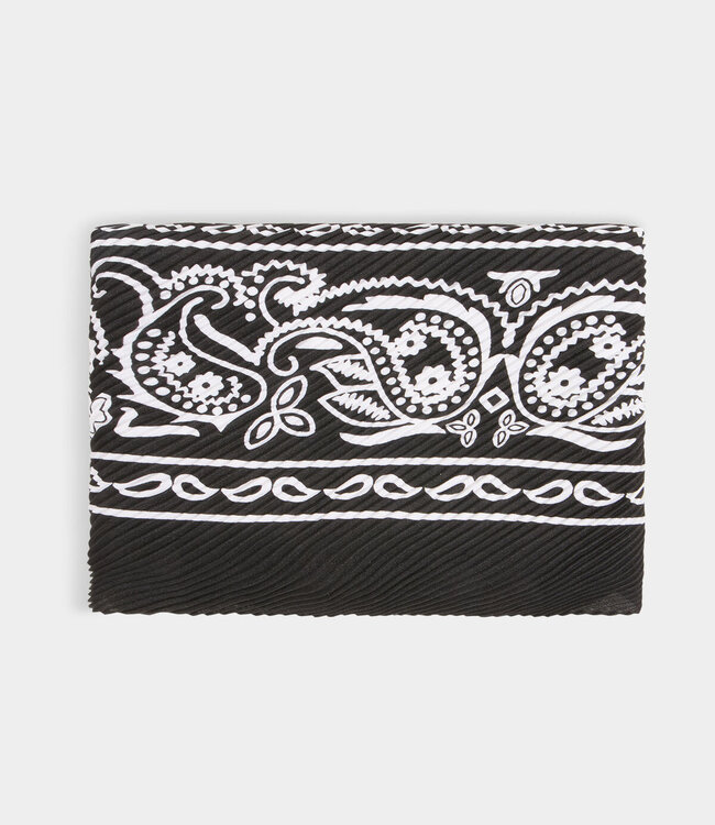 Morgan Pleated printed scarf 242-5baie  black