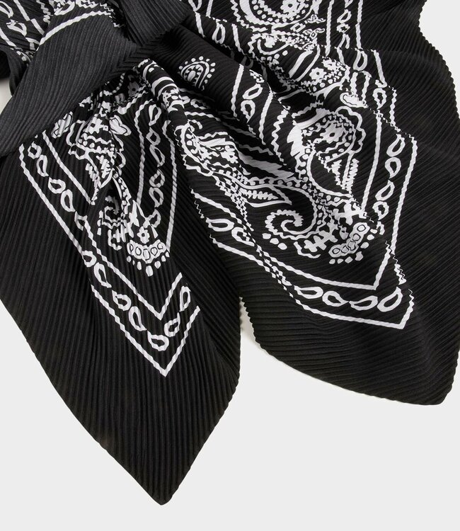 Morgan Pleated printed scarf 242-5baie  black
