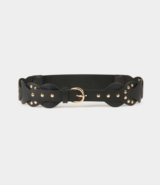 Morgan Elasticised belt with studs 242-3Maro Bruin