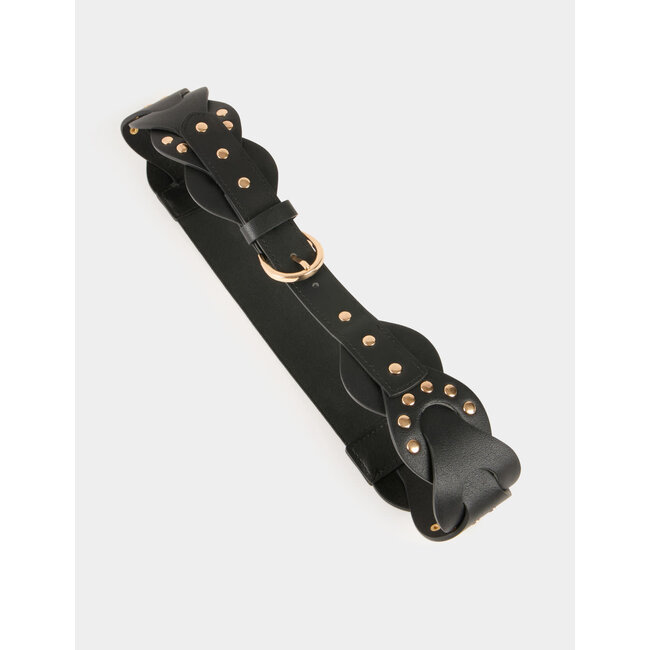 Morgan Elasticised belt with studs 242-3Maro Bruin