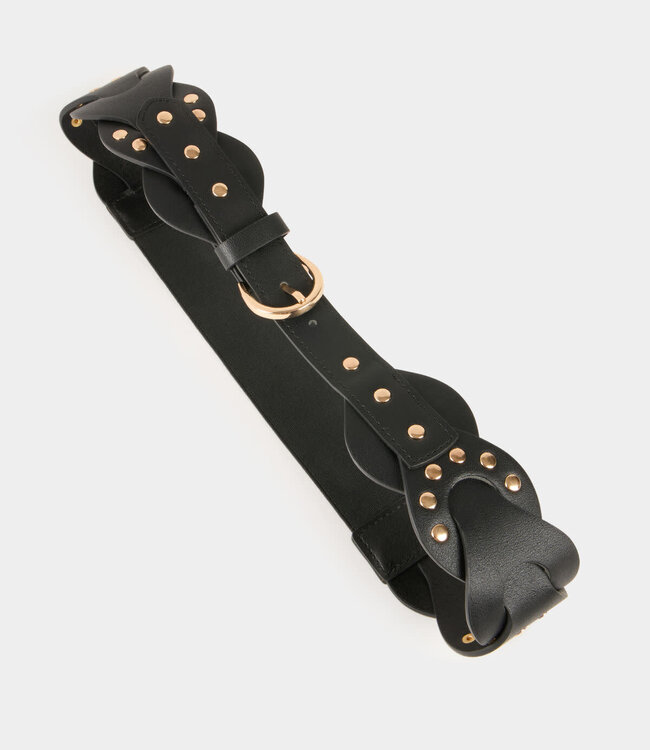 Morgan Elasticised belt with studs 242-3Maro Bruin