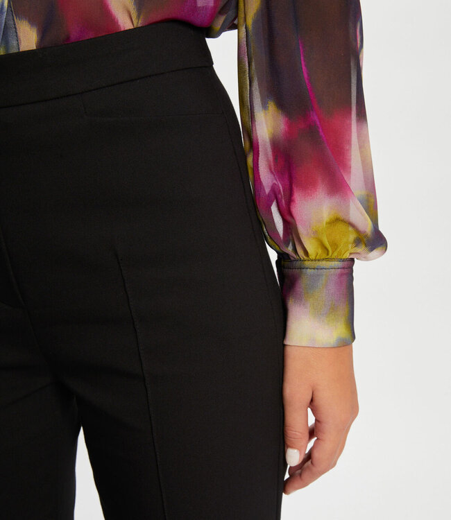 Morgan Flare broek met figuurnaden 232-Pflo zwart