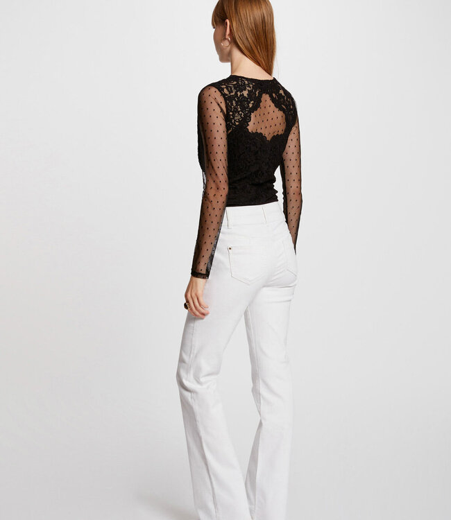 Morgan Bootcut jeans met ornamenten 242-Poleni ivoor