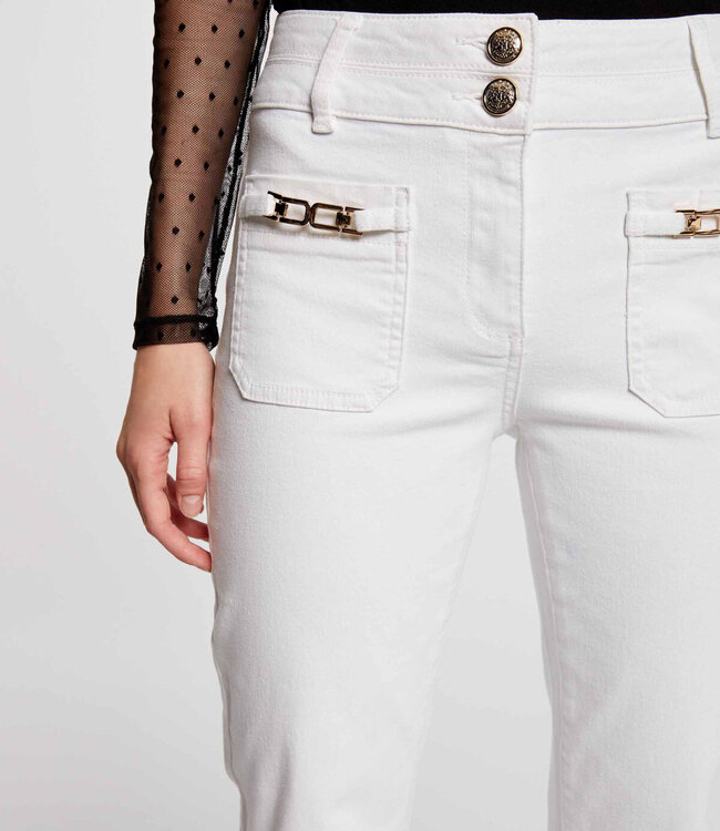 Morgan Bootcut jeans met ornamenten 242-Poleni ivoor