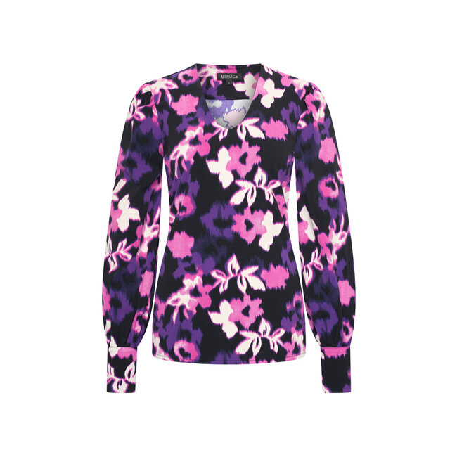 MI PIACE Travel Top Pofmouw  flowers print Mia 2226 Purple