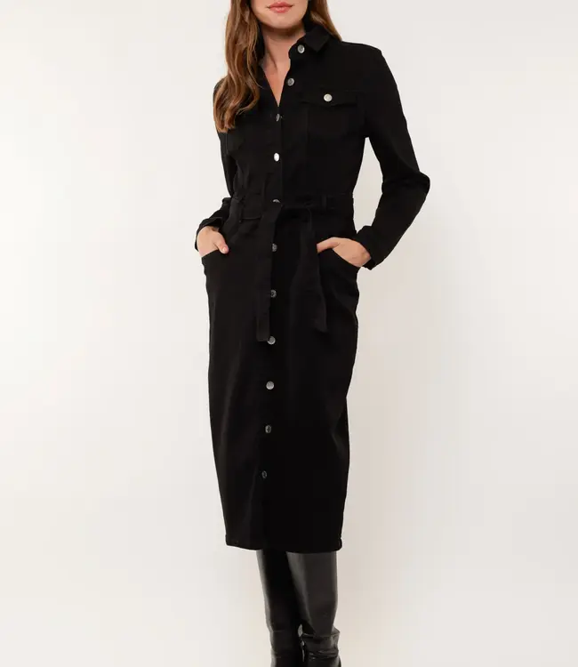 G-maxx Erina Denim jurk 24WNG03 Black