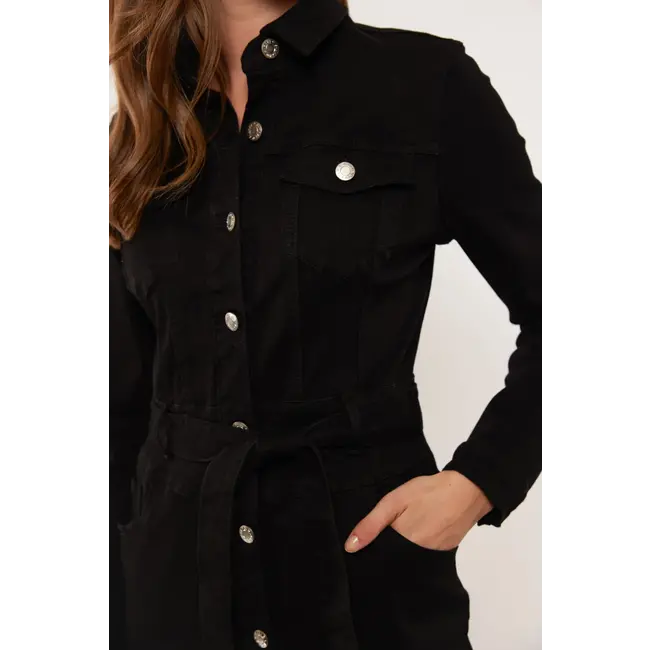 G-maxx Erina Denim jurk 24WNG03 Black