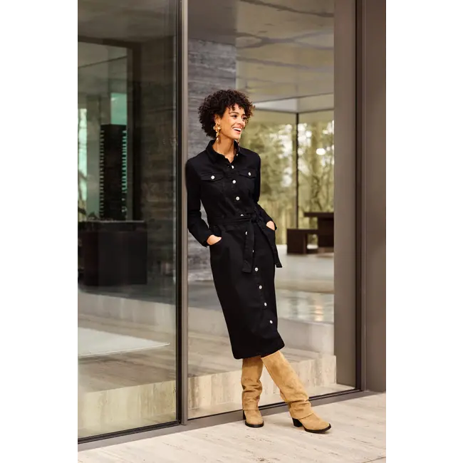 G-maxx Erina Denim jurk 24WNG03 Black