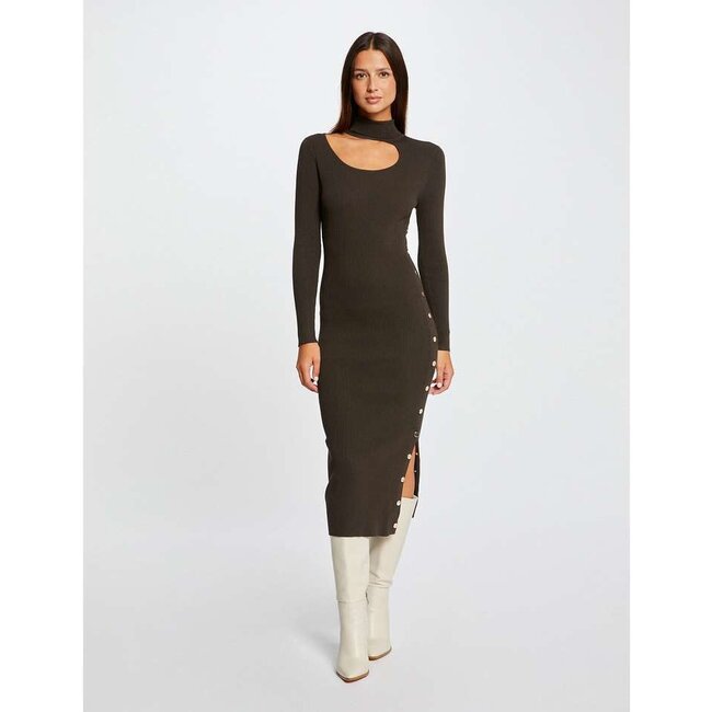 Morgan Fitted Midi Sweater Dress With Opening 232-Rmcharm Army