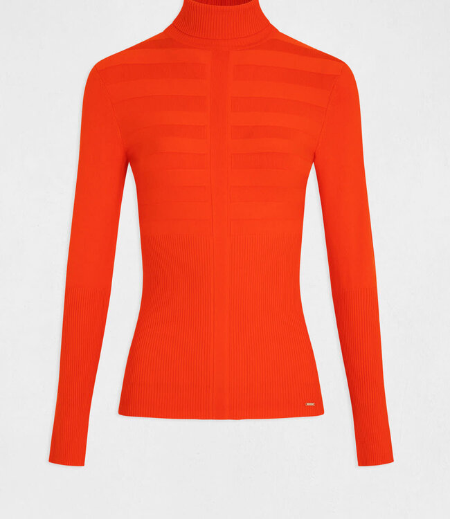 Morgan Trui met lange mouwen col wijn 132-Mentos Orange