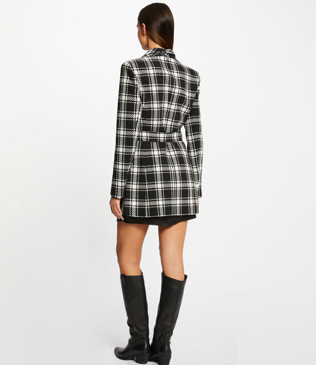 Morgan Halflange  Jas met ruitjesprint 232-Grafic zwart