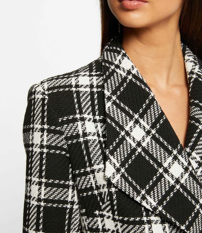 Morgan Halflange  Jas met ruitjesprint 232-Grafic zwart