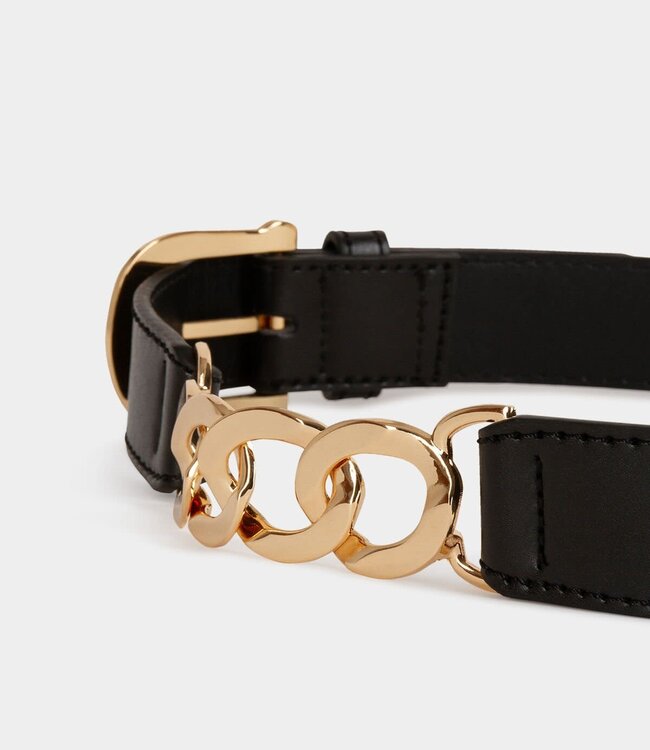 Morgan Belt with chain details white ladies'
