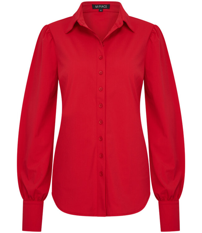 MI PIACE Travel Blouse Pofmouw Uni Red 2037