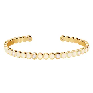 Lumi Bangle - Sandy White and Zircons