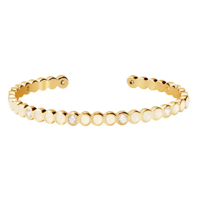 Lumi Bangle - Sandy White and Zircons