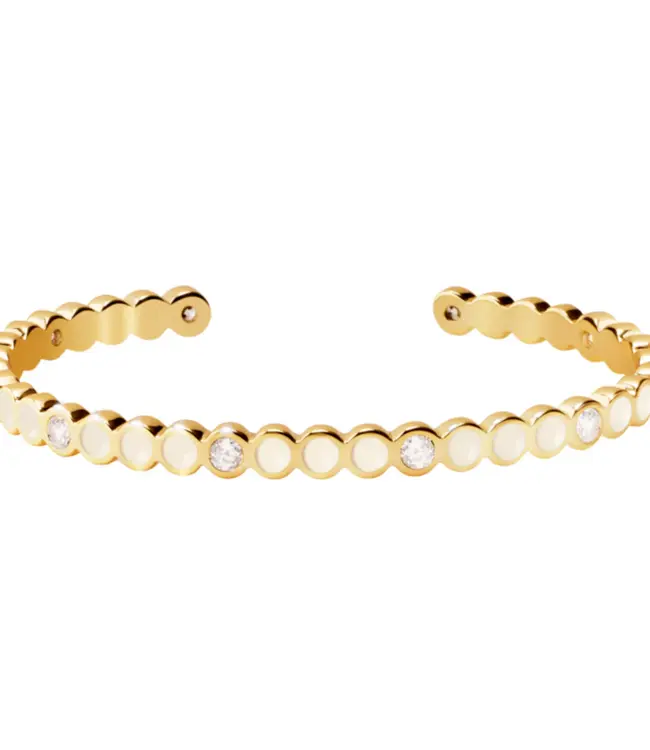 Lumi Bangle - Sandy White and Zircons