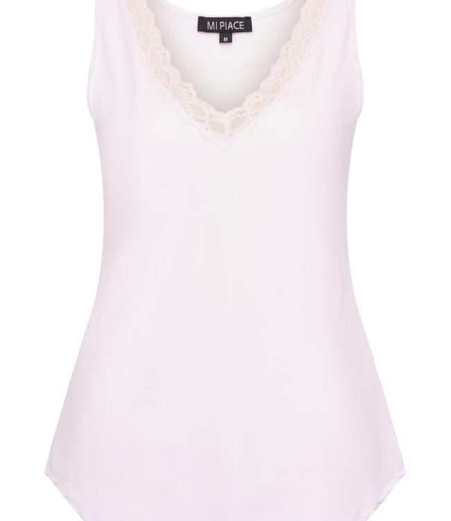 MI PIACE Travel Top Kant Uni White 2129