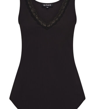 MI PIACE Travel Top met Kant Uni Black 2129